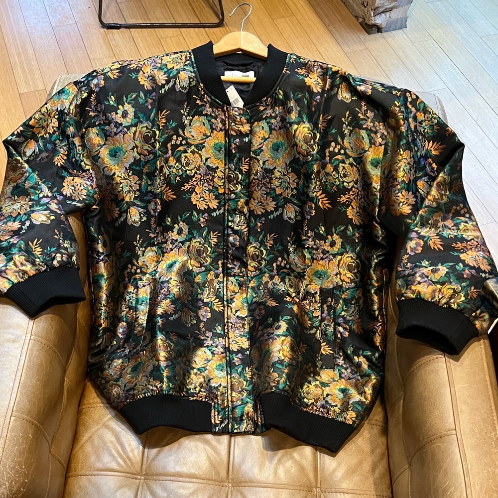Anthropologie Black Floral Jacket